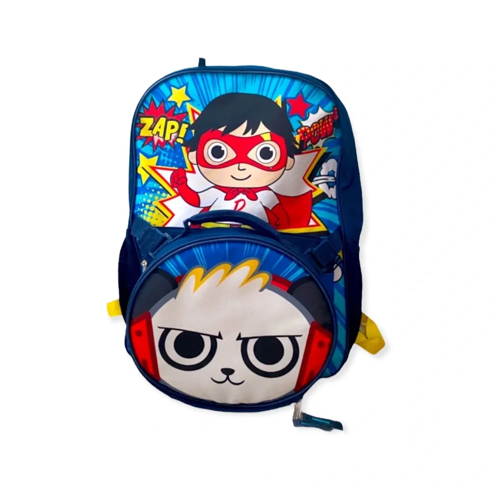 Ryan’s World Bookbag & Matching Lunch Box + pencil case Set - ryan's toy review